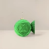 Green suede spherical decorative Christmas pendant with plush Christmas ball decoration details Picture